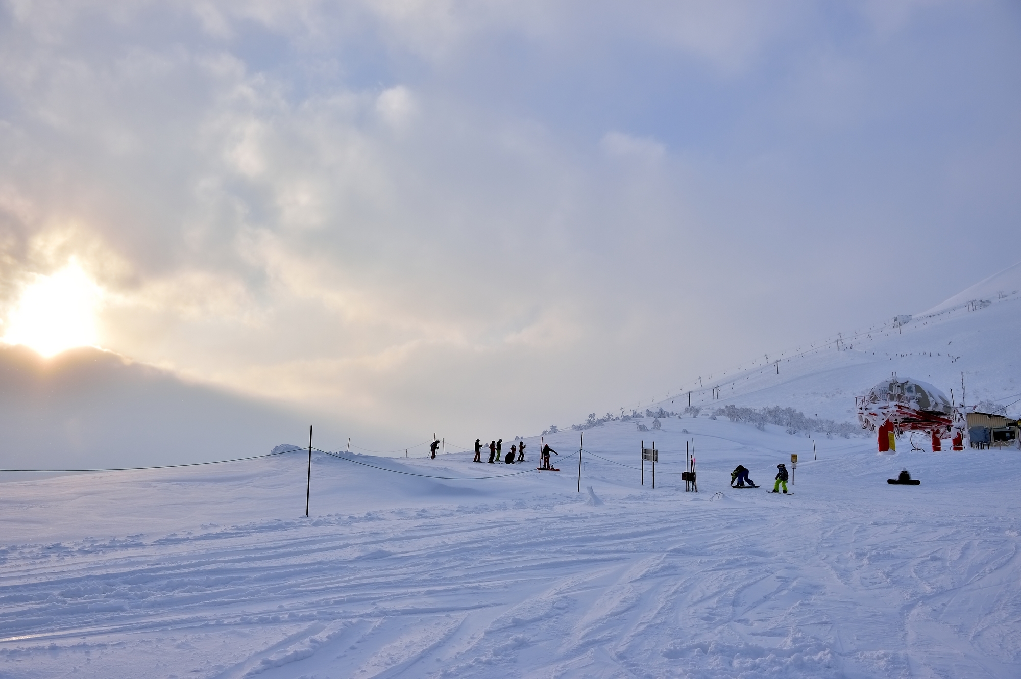 夕陽下的二世谷雪山與羊蹄山