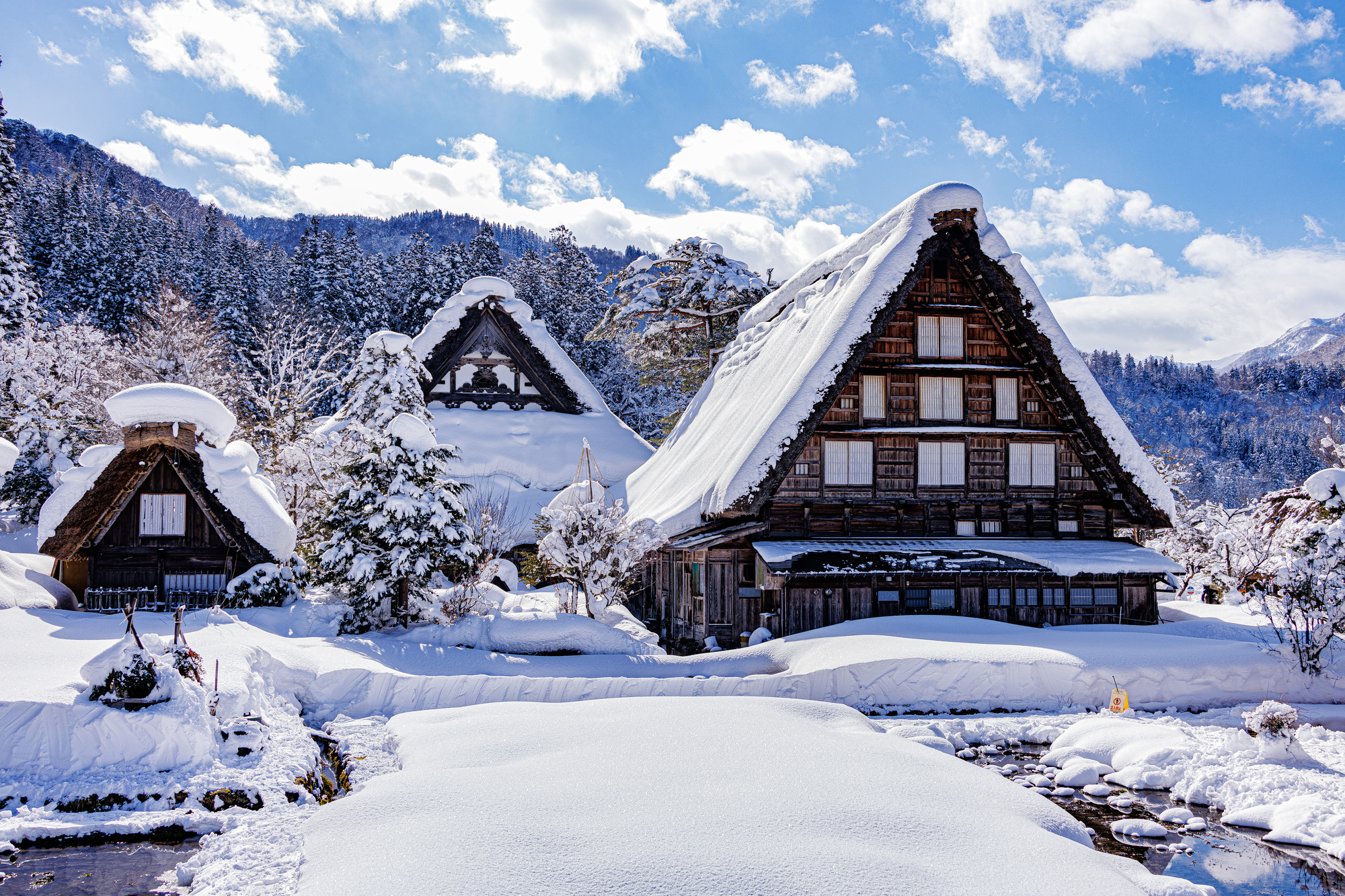 雪中的白川鄉合掌造村落