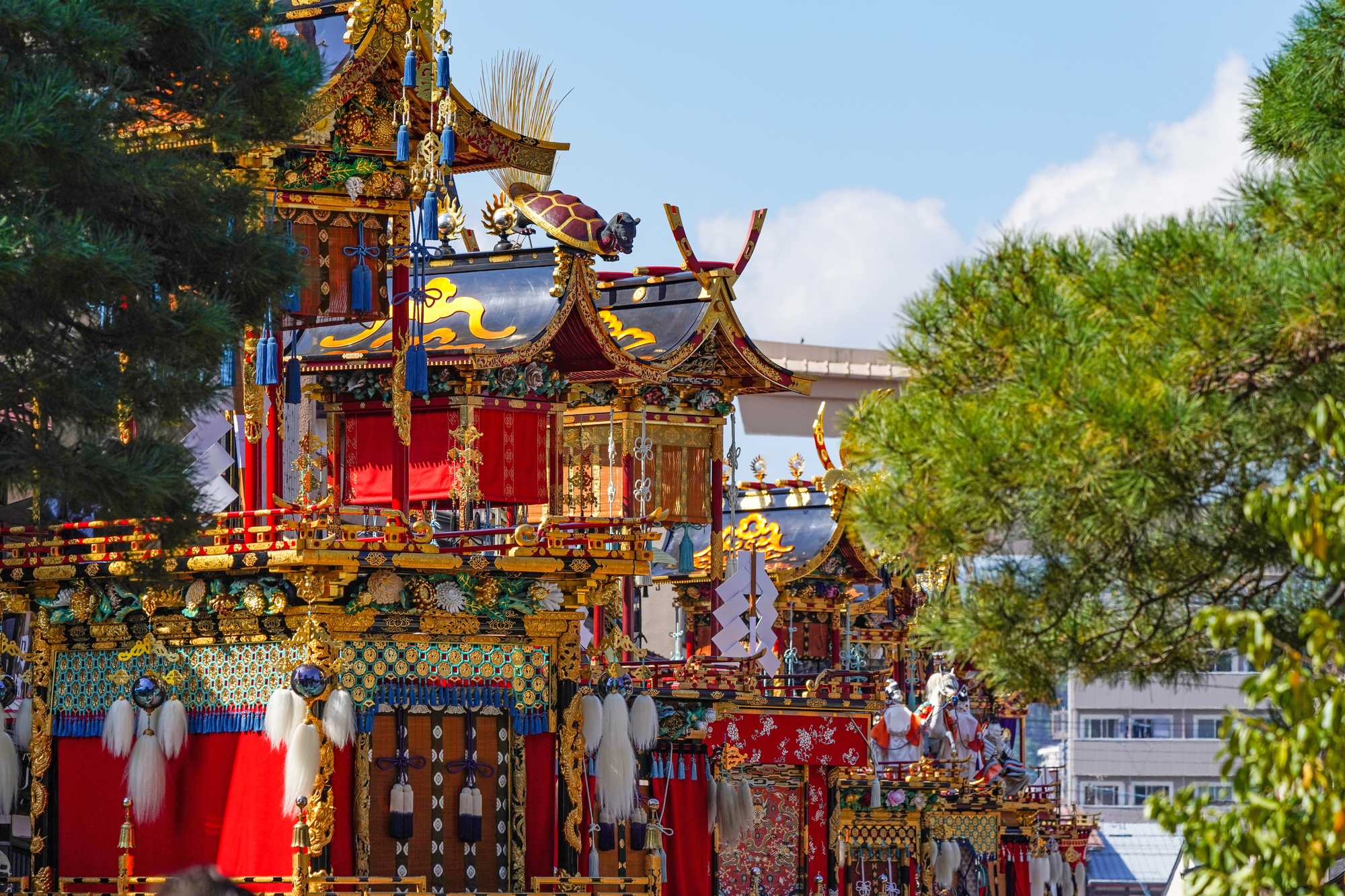 高山祭的豪華絢爛的花車